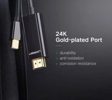 UGREEN 1.5M Mini DisplayPort Male to HDMI Male Cable 4K Thunderbolt 2 (20848) - Ugreen India