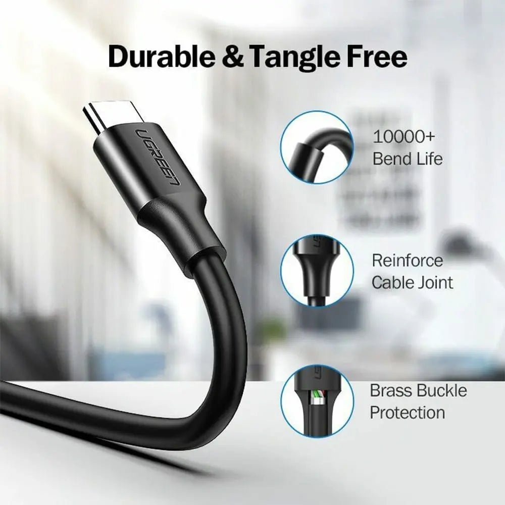 UGREEN 1.5M USB 3.0 Cable, A Male to USB C Male Fast Charging & Data Transfer Cord, 5Gbps High Speed Nickel Plated Connector Compatible with MacBook, iPad Pro, Samsung Galaxy, Pixel, Laptop, Hard Drive – Black (20883) - Ugreen India