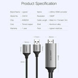 UGREEN 1.5M USB A Female to HDMI Male Digital AV Adapter Cable, USB to HDMI Converter Cord for Streaming Video, Movies, Presentations – Compatible with Laptop, PC, TV, Projector, Monitor – (50291) - Ugreen India