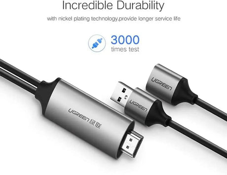 UGREEN 1.5M USB A Female to HDMI Male Digital AV Adapter Cable, USB to HDMI Converter Cord for Streaming Video, Movies, Presentations – Compatible with Laptop, PC, TV, Projector, Monitor – (50291) - Ugreen India