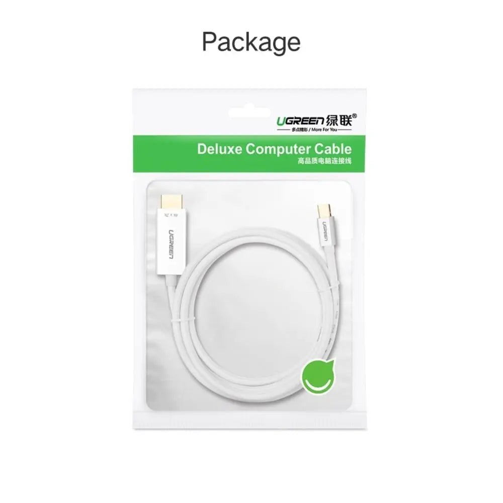 UGREEN 1.5M USB Type C to HDMI Cable 4K@30Hz, USB - C Male to HDMI Male Adapter Cord with ABS Case Compatible with MacBook, iPad Pro, Samsung Galaxy, Huawei, Dell XPS, Monitor, HDTV, Projector – (30841) - Ugreen India