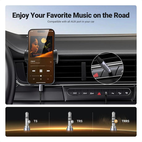 UGREEN 1M Aux to USB, Type C to 3.5mm Audio Jack Cable USB C to TRRS Headphone Car Stereo Cord Adapter Mic HiFi Compatible with iPhone 16 15 Pro (Max)/15 Plus, Galaxy S25 Ultra Pixel 9 iPad Pro, 1Me (35056) - Ugreen India