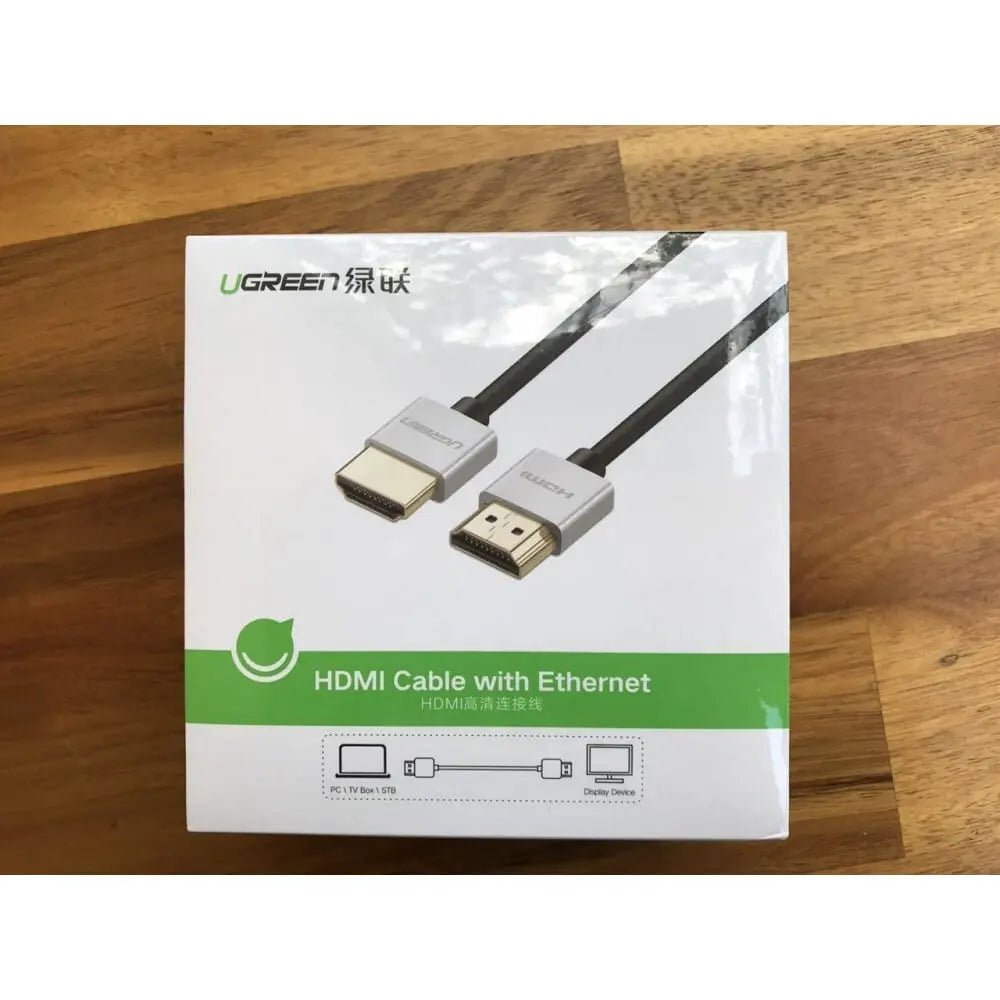 UGREEN 1m HDMI 2.0 Male to Male Zinc Alloy Case Cable Support 4k@60Hz/18Gbps/HDR/3D/Ethernet Compatible with PS5/PS4/3, Xbox, Nintendo Switch, Apple TV, Fire TV, etc. - Silver/Black (30476) - Ugreen India