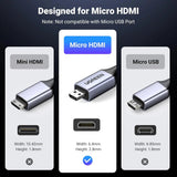 UGREEN 1M Micro HDMI to HDMI 8k@60Hz Cable (15516) - Ugreen India