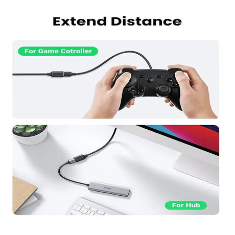 UGREEN 1M USB 3.0 Extension Cable, A Male to A Female High Speed Data Transfer Cord, 5Gbps USB Extender Compatible with Laptop, PC, MacBook, Flash Drive, Keyboard, Mouse, Printer, Hard Drive – Black (10368) - Ugreen India