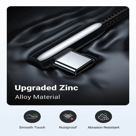 UGREEN 1m USB A 2.0 Right Angle 90 Degree Male to Usb C Male Braided Cable with Zinc Alloy Shell Compatible for Samsung Galaxy S10 S10e S9 Plus Note 9 8, LG G8 G7 V40 V20 V30, Moto Z Z3, Nintendo Switch etc. (70413) - Ugreen India