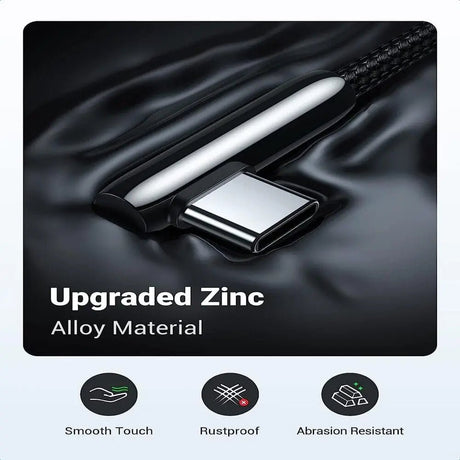 UGREEN 1m USB A 2.0 Right Angle 90 Degree Male to Usb C Male Braided Cable with Zinc Alloy Shell Compatible for Samsung Galaxy S10 S10e S9 Plus Note 9 8, LG G8 G7 V40 V20 V30, Moto Z Z3, Nintendo Switch etc. (70413) - Ugreen India