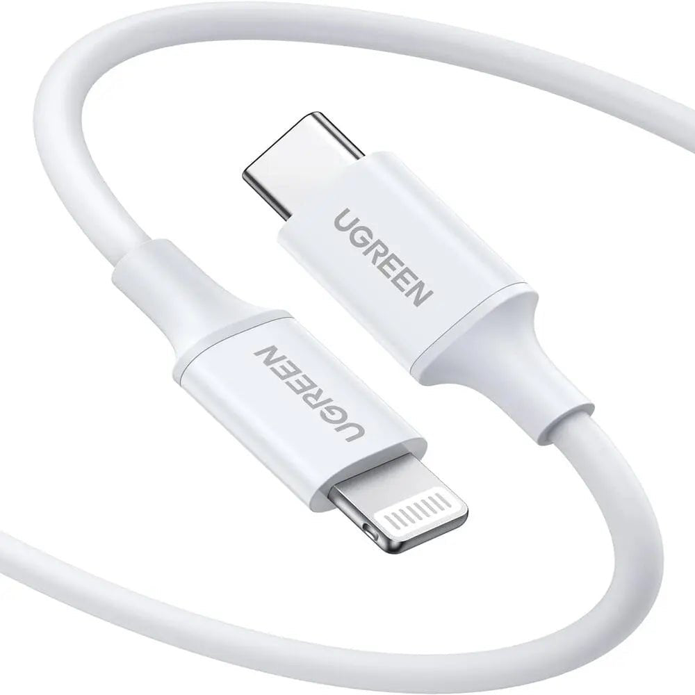 UGREEN 1m USB - C Male to Lightning Male Cable, MFi - Certified/PD Charging/Rubber Shell Compatible for iPhone Xs Max XR X 8 Plus 8,iPad Pro 12.9,iPad Air 3 10.5 etc. (10493) - Ugreen India