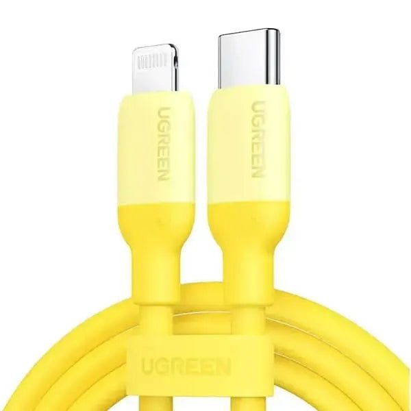 UGREEN 1m USB - C to Lightning Cable MFi - Certified, PD Charging Cable Silica Gel Compatible with iPhone 13 iPhone SE 3 iPhone 12 iPhone 11 iPad 2021 AirPods Pro AirPods etc., Yellow (90226) - Ugreen India