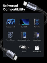 UGREEN 1m USB - C to USB - C Cable 240W Power Delivery, USB C 3.2 Gen 2 Fast Charging Cord with 20Gbps Data Transfer & 4K Video Output, Braided Type C Charger Compatible with MacBook Pro, iPad Pro, Samsung Galaxy, Steam Deck, Chromebook (80150V240) - Ugreen India