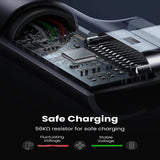 UGREEN 1m USB Type C Male to USB - A Right Angle 90 Degree Male Double Nylon Braided QC 3.0 Data Cable with Nickel Plated Connector & Aluminum Shell (50941) - Ugreen India