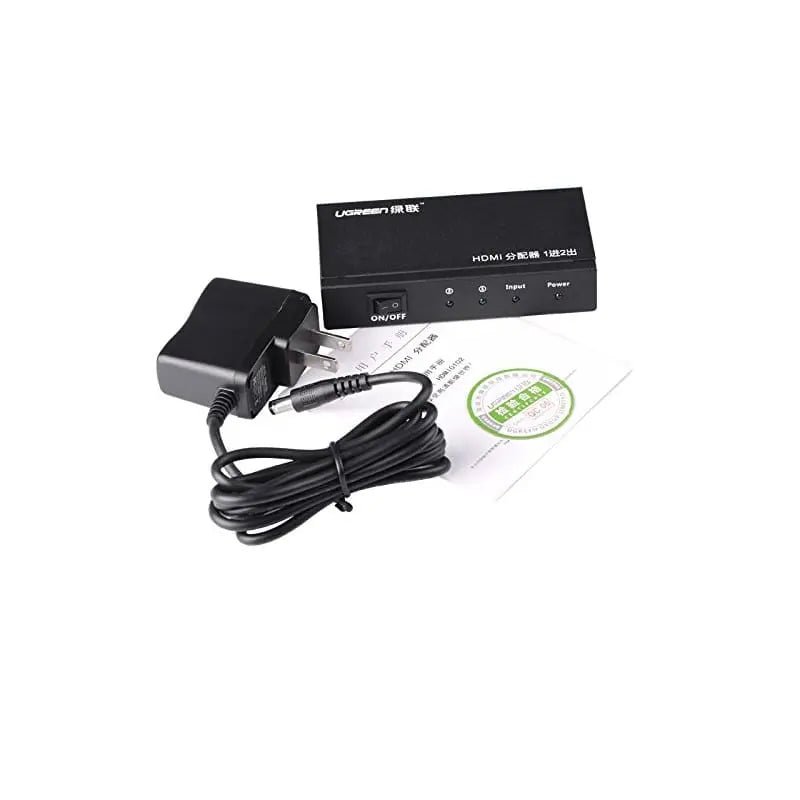 UGREEN 1x2 HDMI Splitter, HDMI Amplifier Splitter 1 In 2 Out, Supports 4K@30Hz, Full HD 1080P, 3D for TV, Monitor, Projector (40201EU) - Ugreen India