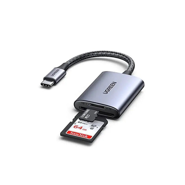 UGREEN 2 - in - 1 USB C SD Card Reader, Micro SD/TF Card Adapter with USB 3.0, 5Gbps High Speed Data Transfer for Camera Memory Card, Laptop, MacBook, iPad Pro, Samsung Galaxy, Android Phone, PC – Black (80888) - Ugreen India