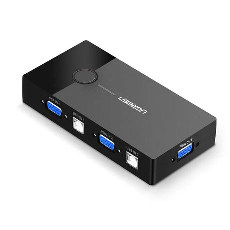 UGREEN 2 - Port USB VGA KVM Switch Box, 2 In 1 Out Video Sharing Adapter with USB Interface, Support Keyboard, Mouse, Monitor – Black (30357) - Ugreen India