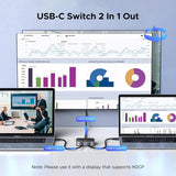 UGREEN 2 USB C in 1 HDMI Out Switch 4K@60Hz, Aluminum USB C Switcher 2 Computers Supports HDR HDCP2.2 Compatible with Laptops, Tablets, Smartphones, MacBook Air/Pro, iMac All - in - One Desktop Computer (55451) - Ugreen India