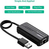 UGREEN RJ45 ईथरनेट एडाप्टर 3*USB 2.0 हब USB नेटवर्क एडाप्टर 10/100Mbps के साथ Nintendo स्विच Wii Windows Surface Pro MacBook Air Retina Chromebook और अधिक PC आदि के लिए संगत. (20264) 