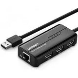 UGREEN RJ45 ईथरनेट एडाप्टर 3*USB 2.0 हब USB नेटवर्क एडाप्टर 10/100Mbps के साथ Nintendo स्विच Wii Windows Surface Pro MacBook Air Retina Chromebook और अधिक PC आदि के लिए संगत. (20264) 