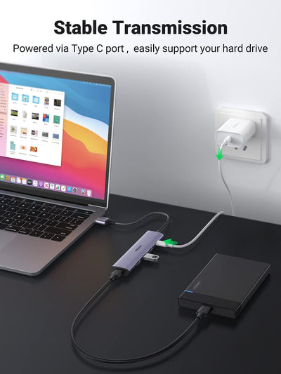 UGREEN 20805 hub auxiliary USB-C power connection