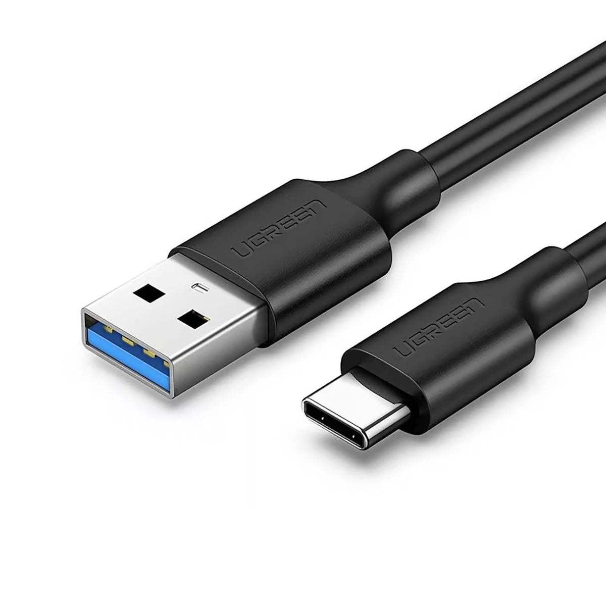 UGREEN US184 black USB-A male and USB-C male connector close-up