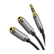 UGREEN 20cm 3.5mm Male to Female Dual Headphone Audio Stereo Jack, Aux Extension Braided Cable - Ugreen India
