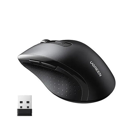 UGREEN 2.4G 1600 DPI 6 Buttons Wireless Mouse with Nano Receiver, 3 Adjustable DPI Levels for PC, Laptop, iMac, MacBook, Microsoft Pro, Office Home, Black (45012) - Ugreen India
