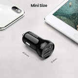 UGREEN 24W 4.8A - 12V Dual USB Mini Car Charger, Cigarette Lighter Adapter Compatible with iPhone 14/13/12/11/X/iPad Pro/Air/Mini, Galaxy S22/S21/S10/Note 20, Pixel 5/5a/4 etc. (50875) - Ugreen India