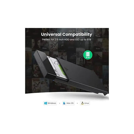 UGREEN 2.5 Inch External Hard Drive Enclosure, USB 3.0 to SATA III HDD/SSD Case, 5Gbps High Speed Portable Hard Disk Box Compatible with 7/9.5mm 2.5" SATA SSD & HDD, UASP Supported for Laptop, PC – Black (30848) - Ugreen India