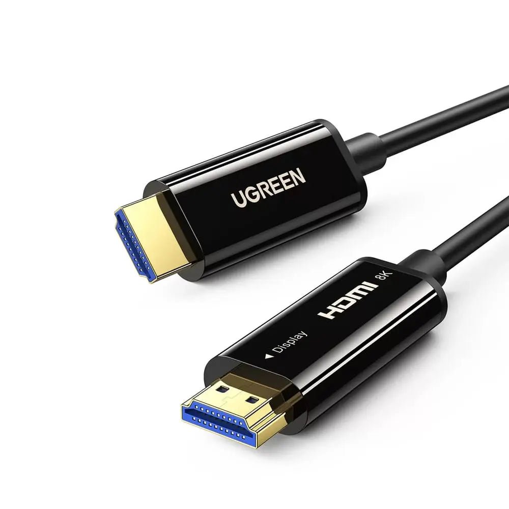 UGREEN 25M HDMI 2.1 Fiber Optic Cable, 8K@60Hz 4K@120Hz Ultra High Speed HDMI Male to Male Cord, 48Gbps, HDR10, eARC, Dolby Vision, Compatible with PS5, Xbox, PC, Monitor, TV, Projector (60312) - Ugreen India