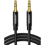 UGREEN 2M 3.5mm Male To Male Stereo Auxiliary Audio Cable Gold - Plated Metal Case Braided Cable For Car, Home Stereos, Headphone, Speaker, MP3, Compatible with Beats, iPhone, iPod, iPad, Sony etc. (50363) - Ugreen India