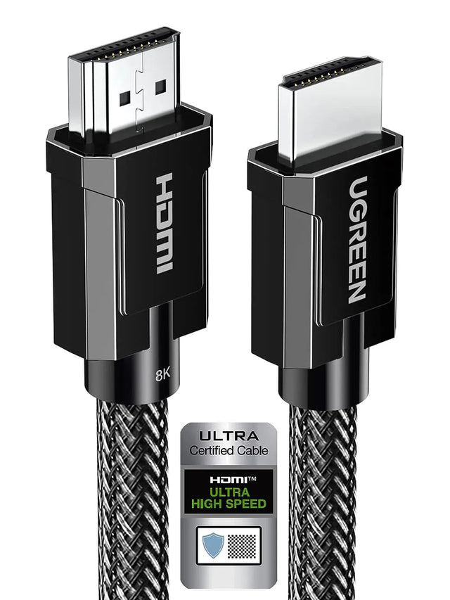 UGREEN 2M HDMI 2.1 Cable 8K@60Hz, 4K@120Hz Ultra HD High Speed Braided HDMI Cord with Dynamic HDR, eARC, Dolby Vision, Compatible with TV, Monitor, PS5, Xbox Series X, Laptop – (70321) - Ugreen India