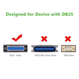 Ugreen 2m USB 2.0 Male To DB25 Female Parallel Printer Adapter Cable For Printer, Inkjet, Laser etc. - Gray (20224) - Ugreen India