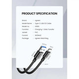 UGREEN 2M USB 3.0 A Male to Type C Male Cable Nickel Plating for Charging Adapter, Smartphone (20884) - Ugreen India