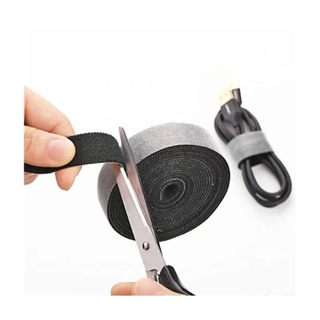 UGREEN 2M Velcro Cable Organizer, Reusable Hook and Loop Fastening Tape Roll, Adjustable Wire Management Strap for TV, Computer, Office, Home, Cords and Electronics – Black (40354) - Ugreen India