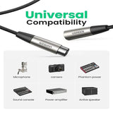 UGREEN 2m XLR Male to Female Microphone Cable Nylon Braided Zinc Alloy Wire Compatible with Shure SM Microphone Speaker Mixer Amplifier Audio Device (20500) - Ugreen India