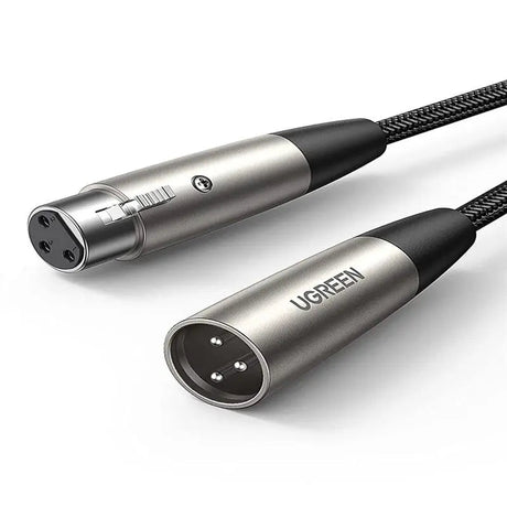 UGREEN 2m XLR Male to Female Microphone Cable Nylon Braided Zinc Alloy Wire Compatible with Shure SM Microphone Speaker Mixer Amplifier Audio Device (20500) - Ugreen India