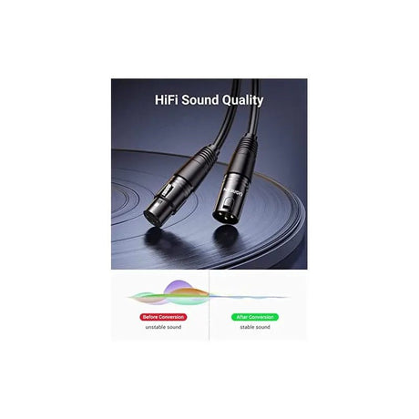 UGREEN 2M XLR Male to Female Microphone Extension Cable, Balanced 3 - Pin Cannon Mic Cord, Durable Shielded Audio Cable for Microphone, Mixer, Amplifier, Speaker, Studio, Stage, and Recording (20710) - Ugreen India