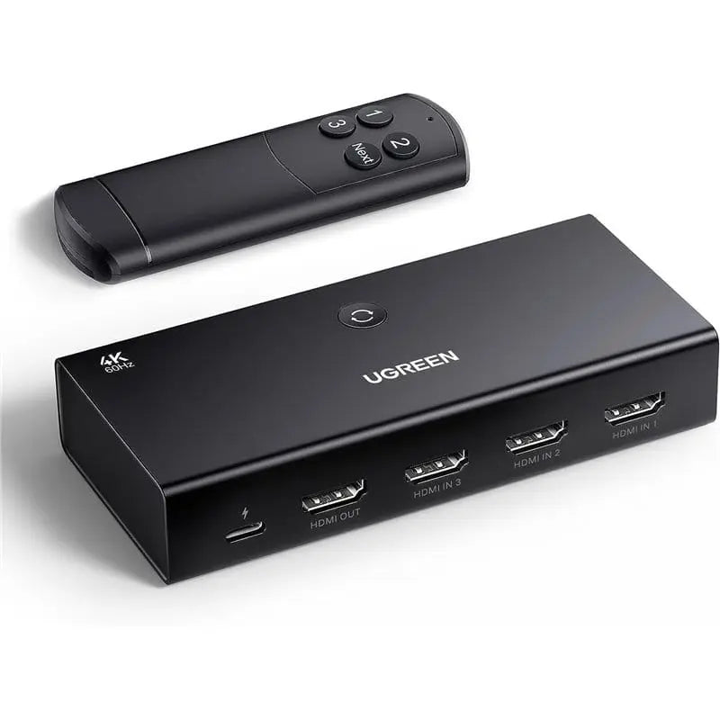 UGREEN 3 In 1 Out 4K@60Hz HDMI Switch With Remote - Ugreen India
