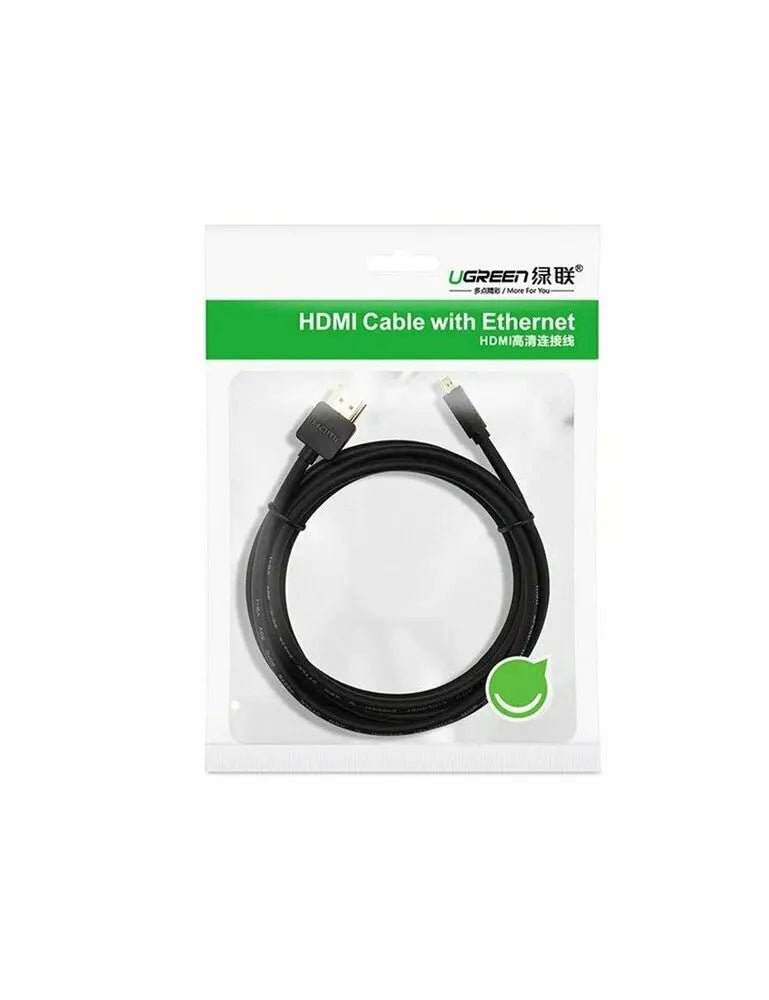 UGREEN Micro HDMI to HDMI Cable 1.5M High Speed 4K UHD Camera DSLR Raspberry Pi Tablet Laptop Monitor Projector (30102)