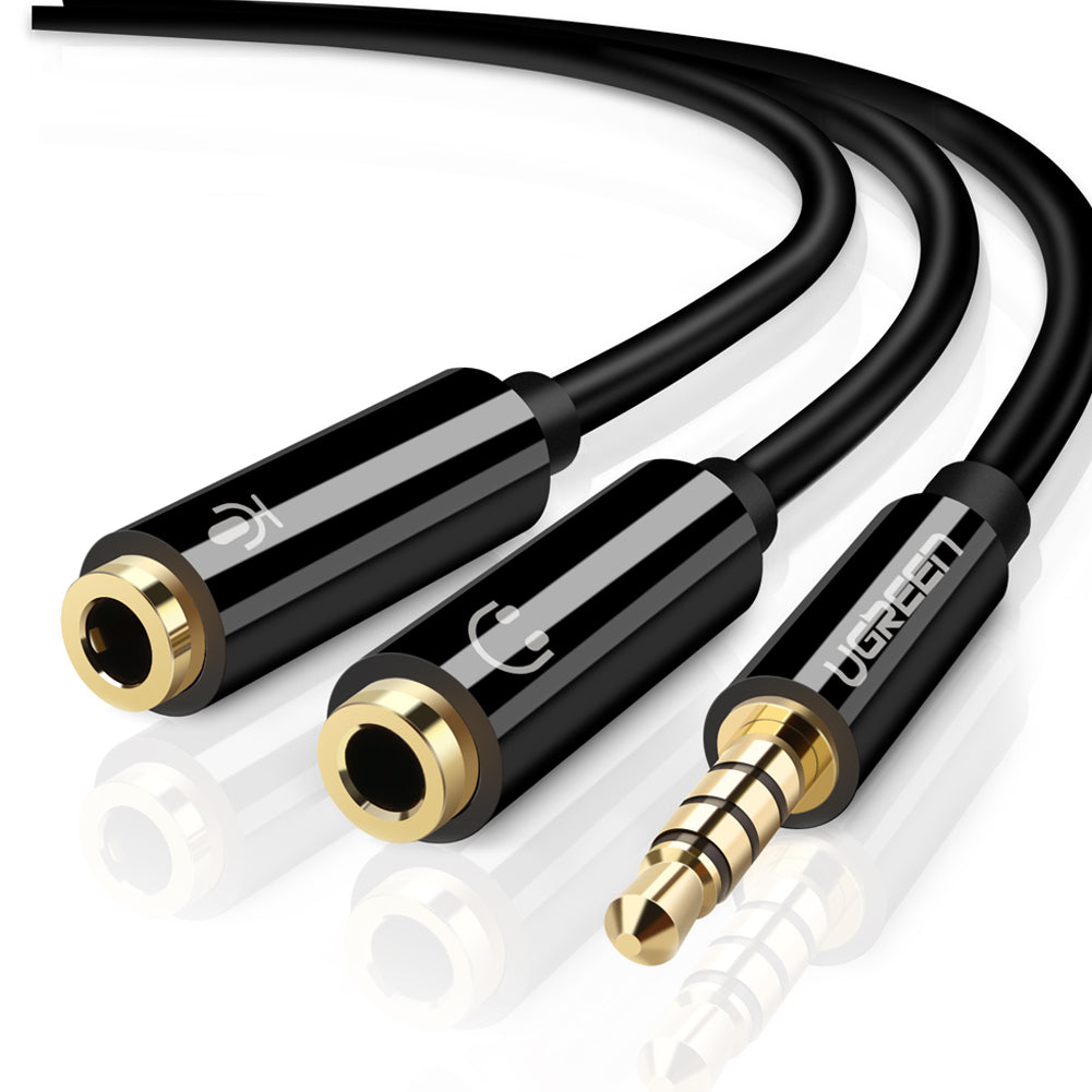 UGREEN 30620 TRRS adapter with separate headphone and microphone sockets