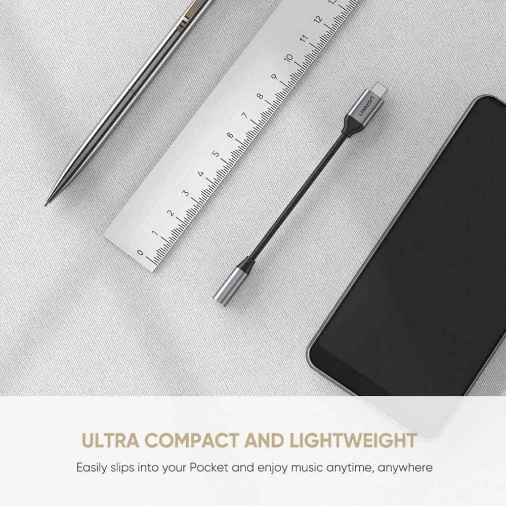 UGREEN USB C to 3.5mm Headphone Adapter Male to Female Jack Mi 11 Ultra P40 Pro P30 Pro OnePlus 9 8 Pro 10cm Cable (30632)