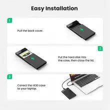 UGREEN 2.5 Inch External Hard Drive Enclosure USB 3.0 SATA III 5Gbps UASP HDD SSD Case 7mm 9.5mm Portable Laptop PC (30848)