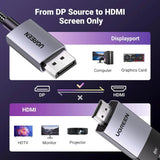 UGREEN 3.3FT/1M Unidirectional DisplayPort to HDMI Cable 8K@60Hz 4K@120Hz Active DP 1.4 to HDMI 2.1 Cord HDR, Dolby, HDCP2.3, DSC1.2a, 32.4Gbps Braided Compatible with Monitor, Dell, HP, HDTV, AMD NVIDIA (80395) - Ugreen India