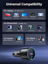 UGREEN EC705 car charger USB-C and USB-A device compatibility