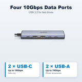 UGREEN 35999 two USB-C and two USB-A 10Gbps data ports