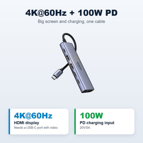UGREEN 35999 4K@60Hz HDMI and 100W PD charging