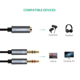 UGREEN 3.5mm Audio Splitter Cable, 20cm Female to Dual 3.5mm Male Adapter with ABS Case, Headphone & Mic Y - Splitter for PC, Laptop, Smartphone (20898) - Ugreen India
