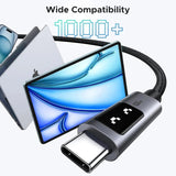 UGREEN 3M Uno USB C to USB C Cable PD 100W 20V 5A Fast Charge Compatible with MacBook iPad iPhone 16 Plus Pro Max 15 Galaxy S24 Plus Ultra S23 A05S A35 A55 Redmi 14C A3 Note 13 LED Display (35513) - Ugreen India