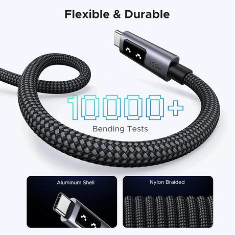 UGREEN 3M Uno USB C to USB C Cable PD 100W 20V 5A Fast Charge Compatible with MacBook iPad iPhone 16 Plus Pro Max 15 Galaxy S24 Plus Ultra S23 A05S A35 A55 Redmi 14C A3 Note 13 LED Display (35513) - Ugreen India