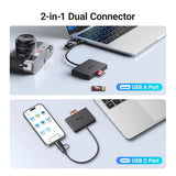 UGREEN 4 in 1 Memory Card Reader USB C USB 3.0 Dual Connector OTG Adapter for Android Computer Laptop Compatible with 170MB/s SD/Micro SD, iPhone 16 15,iPad Pro, MacBook Pro/Air (45167) - Ugreen India