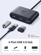 Ugreen 4 - Port Usb 3.0 Hub Super Speed For Your Macbook Macbook Air, Mac Mini And Microsoft Surface, Ultrabooks 30 Inch Cable Usb Hub (20291) - Ugreen India